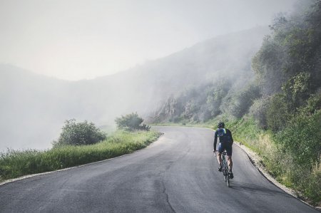 Cyclist On The Gibraltar Road Climb Royalty Free Image 1595509402